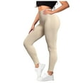 thumbnail image 3 of COMVALUE Yoga LeggingsWomen's Butt Lifting High Athletic Pants Tummy Control Ruched Leggings Pants (White, S), 3 of 8