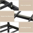 thumbnail image 4 of Honfach Full Size Metal Bed Frame with Leather Headboard, Heavy-Duty Platform Bed Frame, Thicker Metal Steel Slats Support, 12'' Under-Bed Space, Black, 4 of 7