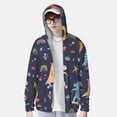 thumbnail image 4 of Gaeub Cartoon Dinosaur Scooter Sport Blue Men's and Women's UPF 50+ Long-Sleeved Sun Protection Clothing, Fishing Shirt Long Sleeve Zip - 3X-Large, 4 of 9