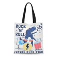 thumbnail image 1 of KDAGR Canvas Tote Bag Bear Rock and Roll Dino for Boy Cat Comic Durable Reusable Shopping Shoulder Grocery Bag, 1 of 1