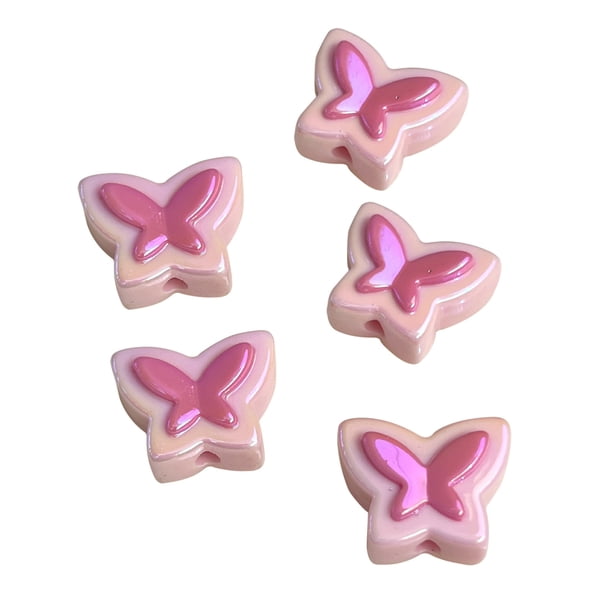 Ipotkitt Colores Cuentas Acrílicas De Mariposa Cuentas Ab Encantadoras Cuentas Transparentes De Mariposa Para Hacer Joyas Pulseras Trenzas