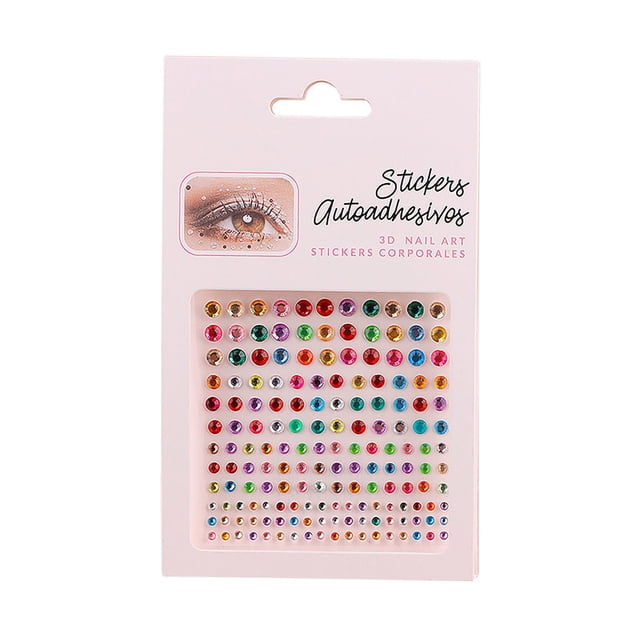 Self Adhesive Rhinestone Stickers For Face Nail Eyes Decor 4 Size 15 Color Bling Sticky Gems For Body Makeup Stick On Acrylic For CraftCard Decorations