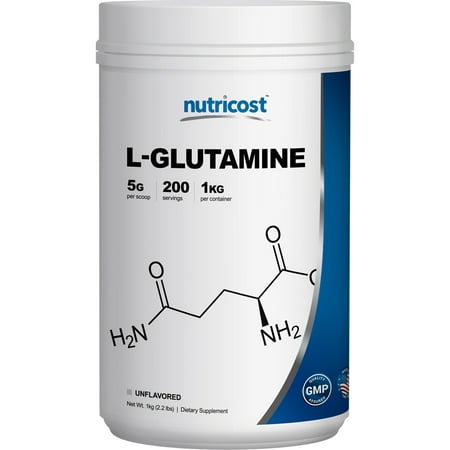 Nutricost L-Glutamine Powder 1 KG - Pure L Glutamine - 5000mg per Serving - High
