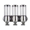 thumbnail image 1 of Dispensador de jabón, dispensador de jabón líquido para manos, botella de loción de empuje manual, contenedores de botellas con bomba rellenables para 3 ranuras, 1 of 9