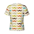thumbnail image 6 of Vsdgher Colorful Mustache Print Men's Dry Fit Mesh Athletic Shirts Moisture Wicking Tennis T-Shirt Tops, 6 of 9