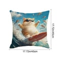 thumbnail image 3 of Tuvgenk Multicolor Printed Linen Throw Pillow Cover 18x18 Inch, Decorative Square Cushion Case with Zipper for Sofa Bedroom Patio Modern Home Decor, 3 of 6