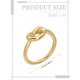 thumbnail image 2 of Anillo de compromiso con nudo celta dorado, talla 7,5, 24 mm, acero de titanio, minimalista, para regalo de joyería., 2 of 4