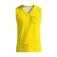 thumbnail image 5 of Mens Tank Tops Casual Stylish Sleeveless V Neck Tank Top Summer Wide Shoulder Strap Sports Running Basketball Classic Fit Vest Yellow S, 5 of 8