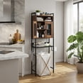 thumbnail image 3 of Demi Bonn Toilet Storage Cabinet, Bathroom Cabinet Organizer, Over-The-Toilet Storage Cabinet with Heavy-Duty Metal Frame 2-door Freestanding, for Bathroom, Rustic Brown, 3 of 6