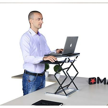 Tilt Top - OS5 Ergonomic Laptop Stand & Standing Desk Converter Affordable Sit Stand up Desktop Riser Conversion Topper Adjustable Height Tilt