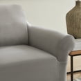 thumbnail image 2 of SureFit Hampstead Stretch Velvet Chair Slipcover, One Piece Chair Covers, Light Gray Chair Cover, 2 of 6