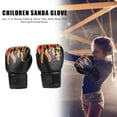 thumbnail image 5 of HUISZJ 2pcs Kickboxing Gloves,Black Flame Pattern PU Leather Boxing Gloves, Kickboxing Mitts for Muay Thai MMA, 5 of 8