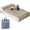 Khaki White, variant on SBUSFGT Queen Size Air Mattress with Headboard, 16" High Inflatable Bed with Built-in Pump, 660 LBS Support, Flocked Blow Up Mattress for Home Guests, Camping & Apartment