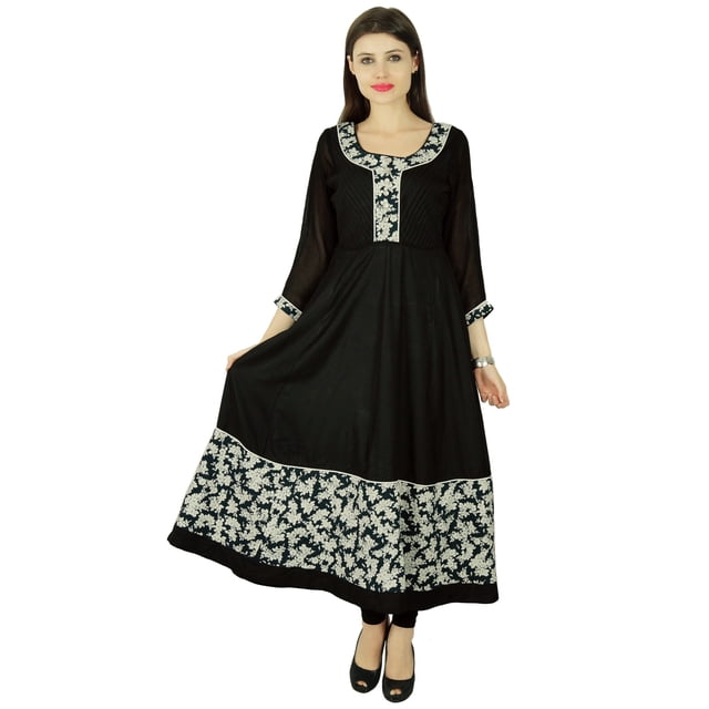 Phagun Kurta Femme Ethnique Designer Floral Rayonne Kurti Décontractée Tunique Robe