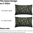 thumbnail image 5 of Sage Green Leaf Lumbar Pillow Covers 12x20 Set of 2 Black Vintage Herbs Fern Floral Plant Print Rectangle Decorative Throw Pillow Cases Outdoor Seasonal Farmhouse Decor for Sofa Couch Bed, 5 of 6