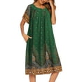 thumbnail image 5 of Ekouaer House Dresses for Women with Pockets Moo Moo Nightgown Short Sleeve Mumu Dress Lounge Dress, 5 of 7