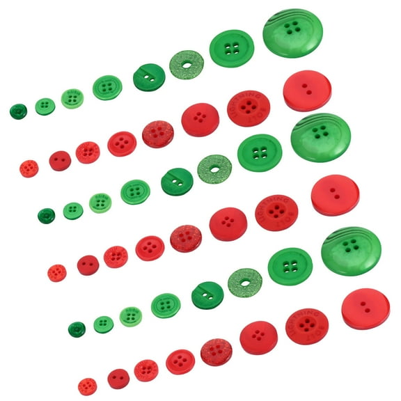 WRITWAA 1320-Piece Resin Buttons Set in Festive Christmas Green and Red for Crafts, Knitting, Crochet, and Projects