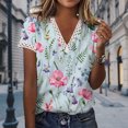 thumbnail image 1 of Blusas elegantes para mujer, túnica con cuello en V de encaje, camisetas informales, camisetas sin mangas, ropa femenina FLhrweasw Nuevo, 1 of 9