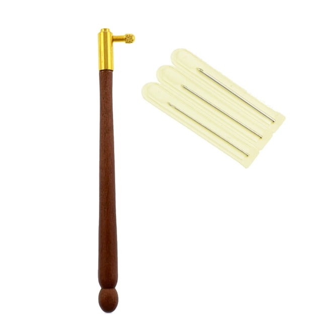 Ganchillo con mango de madera para bordar con 3 agujas, abalorios, cuentas de lentejuelas, agujas, herramientas de ganchillo - Color oscuro Inevent HA3113-01B