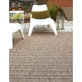 thumbnail image 6 of Unique Loom Outdoor Striped Collection Area Rug - Maia (6' 1" x 9' Rectangle Natural/Black), 6 of 9