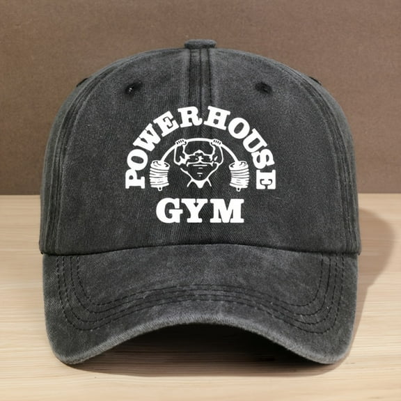 A Men's Weightlifting Pattern Printed Soft Top Baseball Cap, Fashionable Trucker Hat for Women, Adjustable Outdoor Hat Suitable for Outdoor Sports Camping Fishing