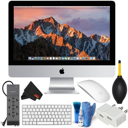 Apple 21.5 Inch iMac Desktop Computer 2.3 GHz (Mid 2017 Version) Bundle with Screen Cleaner + Surge (Best Way To Clean Imac Screen)