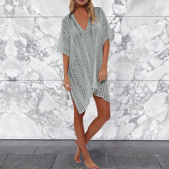 Ladies Bikini Openwork Beach Holiday Blouse Knitted Sunscreen Swimsuit Cover up for Women Dressy Netted Cover Ups for Swimwear Women Swim Suit Cover Ups Feeding Cover Ups Beach Cover up Kimono