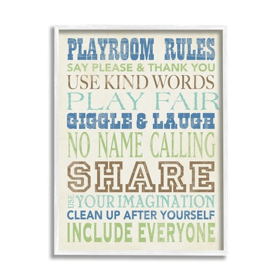 Stupell Industries Boys Playroom Rules Typography, 11 x 14,Design by Stephanie Workman Marrott