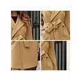 thumbnail image 4 of Women'S Long Trench Coat Elegant Lapel Jacket Casual Autumn and Winter Coat with Belt Khaki S, 4 of 5