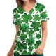 thumbnail image 1 of Pntutb moda mujer St. Patrick'S Day estampado manga corta cuello en V tops enfermería uniforme de trabajo Pntutb Pntutb-4541, 1 of 5