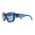 thumbnail image 6 of Womens Oversized Thick Plastic Sport 90s Fashion Rectangle Sunglasses All Blue, 6 of 8