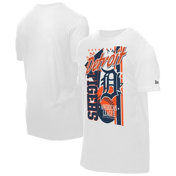Men's New Era White Detroit Tigers Big Graphic Domestic T-Shirt
