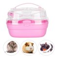thumbnail image 2 of Estuche de transporte para hámster, jaula portátil, ligero, para animales pequeños, para viajes al aire libre, color rosa, 2 of 11