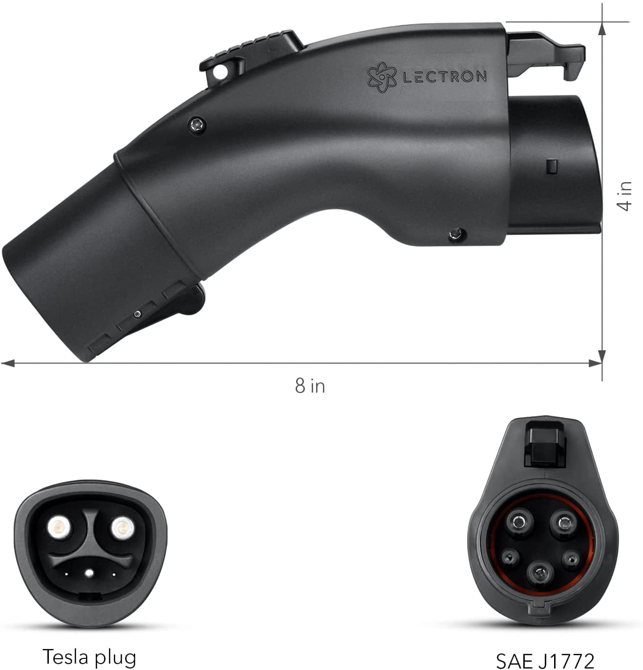 Lectron - Tesla to J1772 Charging Adapter, Max 48A & 240V - Compatible with Tesla High Powered Connectors, Destination Chargers, and Mobile Connector | Only For J1772 EVs