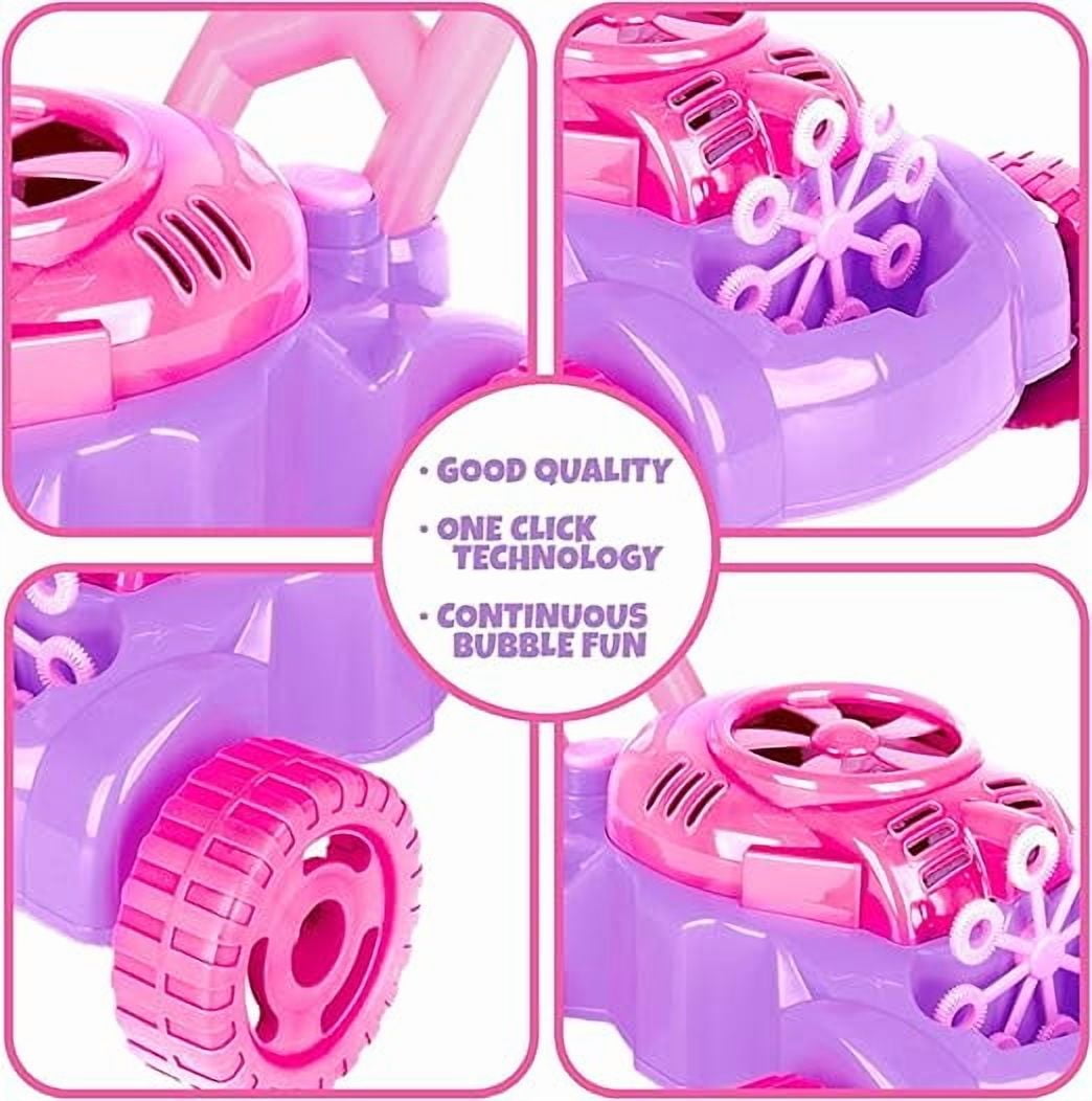 ArtCreativity Pink Bubble Lawn Mower, Toddlers, Bubble Solution Included