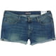 thumbnail image 1 of Ecko Unltd. Shorts de mezclilla informales con corte plegable para mujer, azul, 11/12, 1 of 1