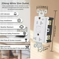 thumbnail image 3 of 20 Amp Gfi Outlet Slim Duplex Receptacle Ground Fault Circuit Interrupter Tr Wr, 3 of 6