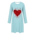 thumbnail image 5 of Wensltd Long Sleeve Nightgowns Women Valentine Day Crew Neck Soft Sleep Dress Casual Comfortable Short Sleepwear, 5 of 5