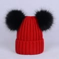 thumbnail image 6 of GROFRY Women Hat Solid Color Plush Balls Autumn Winter Fluffy Pompoms Beanie Cap for Outdoor, 6 of 8