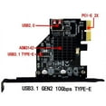 thumbnail image 2 of HUGFEGWE 2 Port USB 2.0 ＆ USB 3.1 Gen 2 Type-E Front Panel Socket to PCI-E 2X PCI Express Expansion Card Adapter CJ25311-8721, 2 of 9