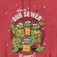 thumbnail image 2 of Teenage Mutant Ninja Turtles Merry Christmas From Our Sewer Unisex Adult Pull-Over Heather Hoodie,Red, Small, 2 of 3
