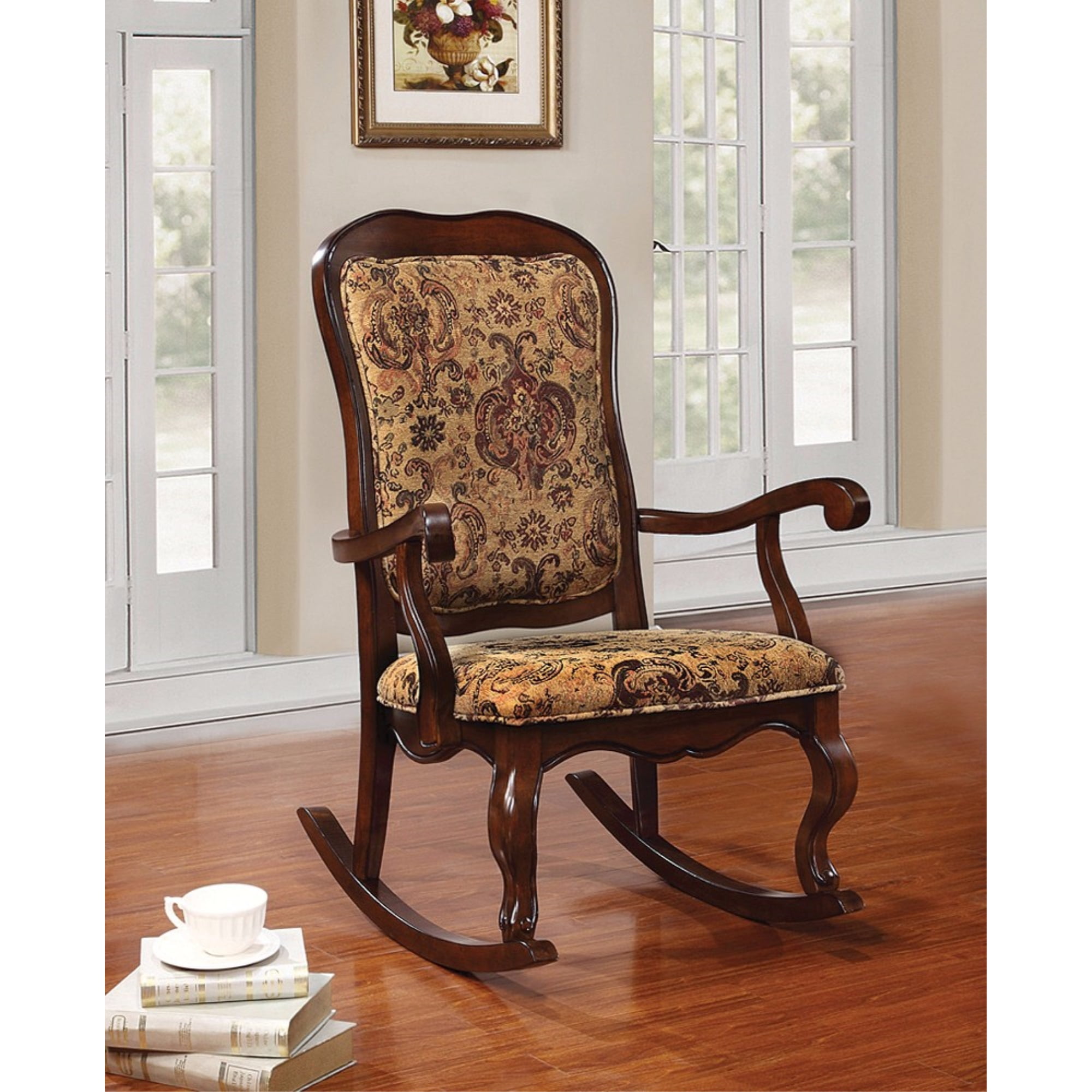 Sharan Rocking Chair, Cherry Brown - Walmart.com