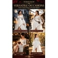 thumbnail image 4 of YOIAVAIOY Renaissance Dress Women Medieval Off Shoulder Peasant Flowy Ruffle Sleeve Maxi Wedding Guest Dresses White XXL, 4 of 6