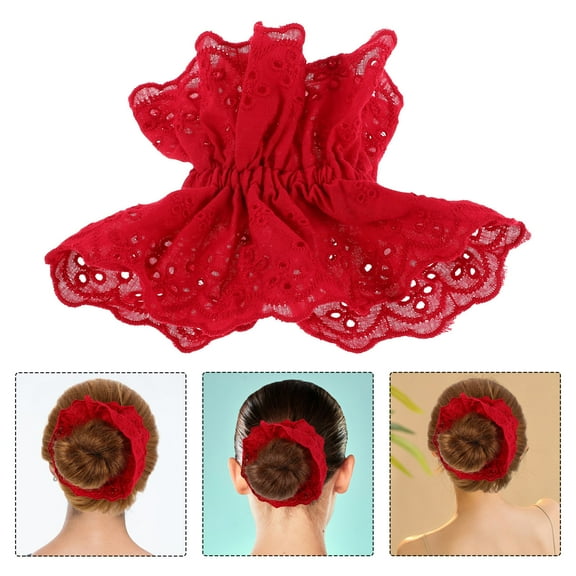 NICEXMAS Flower Hair Scrunchies Hair Scrunchies Lace Versatile Use Weddings 1Pack