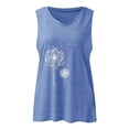 thumbnail image 3 of Tank Tops for Women V-Neck Casual Solid Color Printing Tank Top Blue XXL, 3 of 3