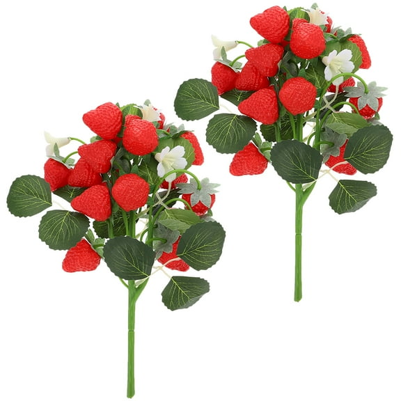 2 Pcs Strawberry Garland Macrame Simulation Bouquet Baby