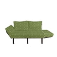 thumbnail image 2 of Olive Green Futon Couch, Grunge Geometric Pattern Square Shape Diagonal Abstract Rhombus, Daybed with Metal Frame Upholstered Sofa for Living Dorm, Loveseat, Olive Green Coconut, by Ambesonne, 2 of 4