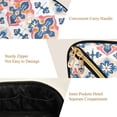 thumbnail image 5 of FORMRS Makeup Bag Travel Cosmetic Organizer for Women Fold Flat Zipper Pouch with Handle, Navy Blossom Mosaic, 5 of 8