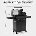 thumbnail image 4 of MBY 4-Burner Propane Gas Grill with Side Burner, 50,000 BTU Outdoor BBQ Grill with Cast Iron Grates and Griddle, Heavy Duty for Backyard Cooking, 4 of 11