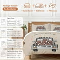 thumbnail image 6 of Rugby Car 4 Piece Duvet Cover Set Twin Size Fall Y'all Playing Time Fallen Leaves Vintage Linen Soft Bedding Set Comforter Cover, 1 Duvet Cover 1 Flat Sheets and 2 Pillowcases, 6 of 9